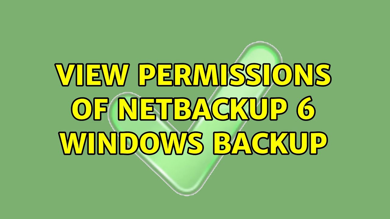 View Permissions of Netbackup 6 Windows Backup