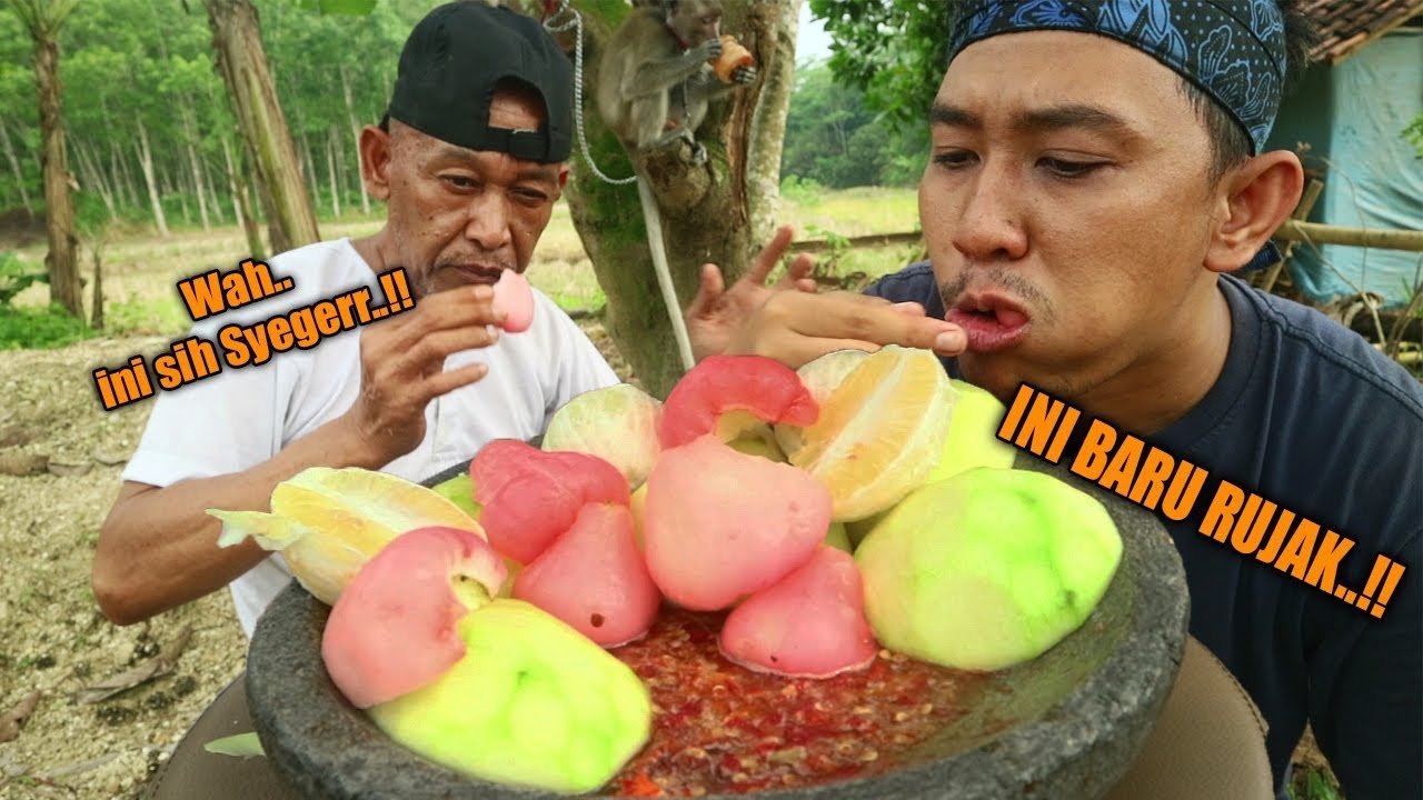 Mukbang Rujak Mangga 🍋 Jeruk Lemon & Jambu Air, Asam Pedasnya Segar Banget!