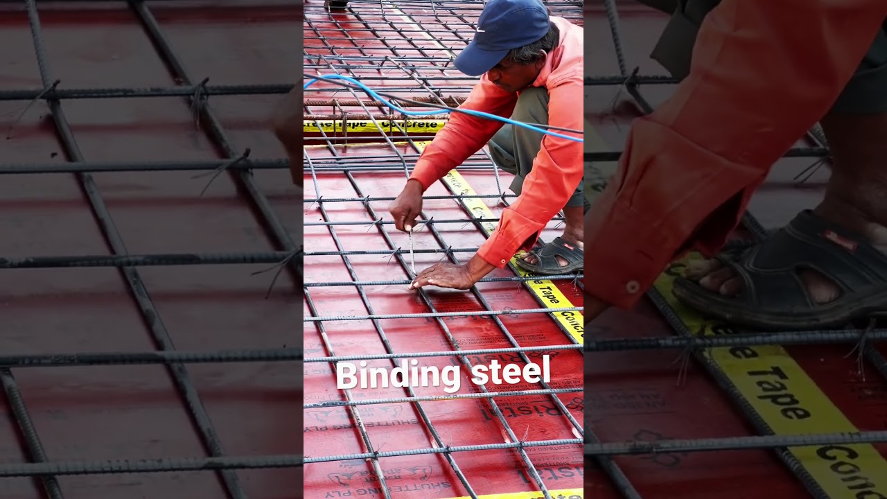Using binding wire for steel in slab 🏗️ #civil #trending #subscribe #youtube #shorts #construction