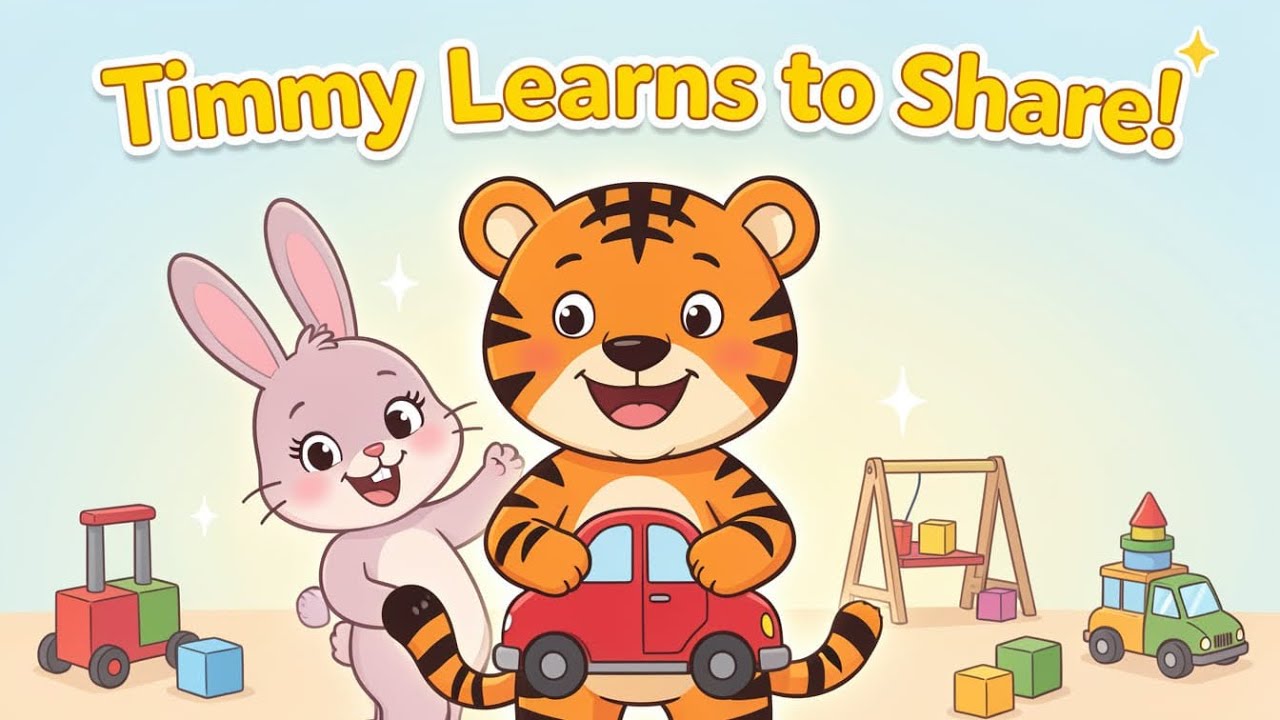 Timmy the Tiger Learns to Share – Sharing makes friends happy; Timmy learns to give toys to others.