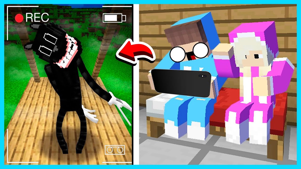 MIPAN & ZUZUZU LIHAT PENAMPAKAN CARTOON CAT DI KAMERA TERSEMBUNYI DEPAN RUMAH MINECRAFT! SEREM