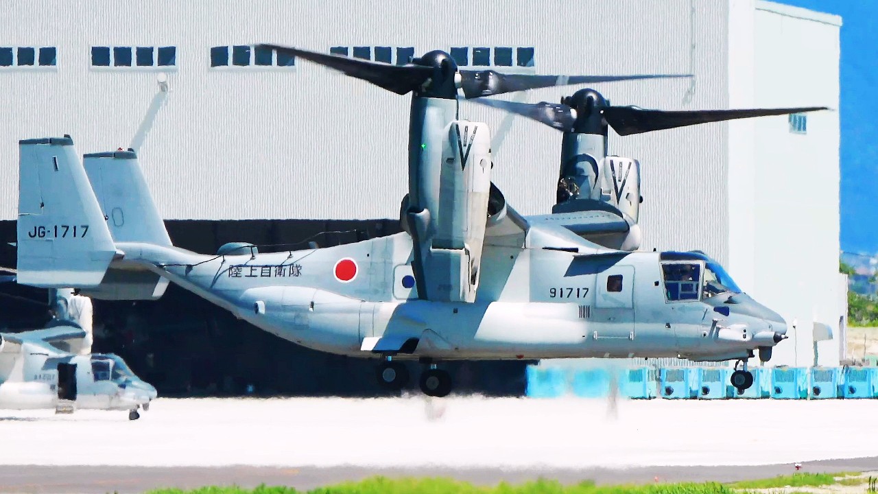 新設、佐賀駐屯地配備のＶ-22オスプレイ飛行訓練始まる。Training flights of the Ｖ-22 Osprey deployed at Saga Garrison begin.
