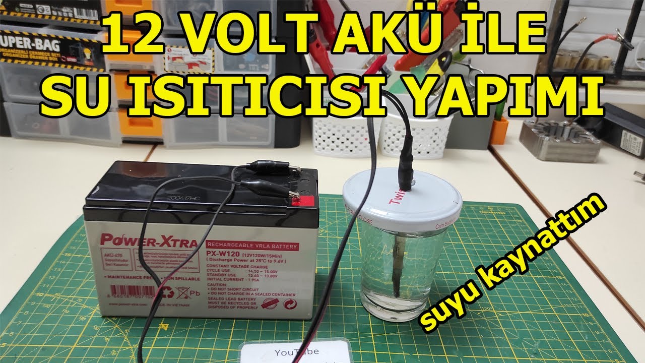 12 VOLT AKÜ İLE SU ISITICISI YAPIMI ♨️ ŞARJLI SU ISITICI ♨️ TAŞINABİLİR SU ISITICI ♨️12 Volt Kettle
