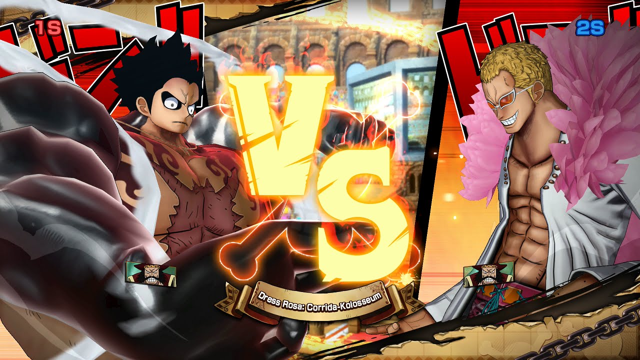 One Piece Burning Blood | 2 Player Gameplay - Luffy vs Doflamingo - GEAR 4 Luffy to OP ?!