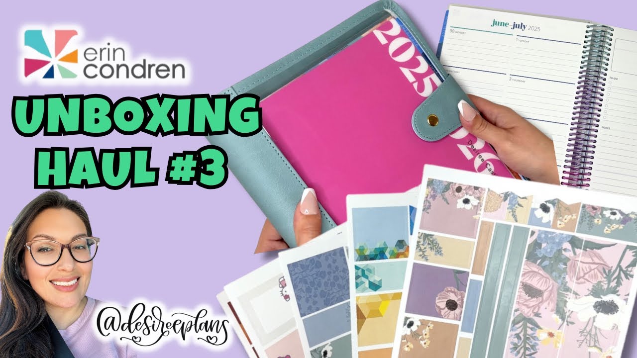 UNBOXING HAUL # 3 | ERIN CONDREN | PLANNER FOLIO & STICKERS | HEXAGON DASHBOARD PLANNER