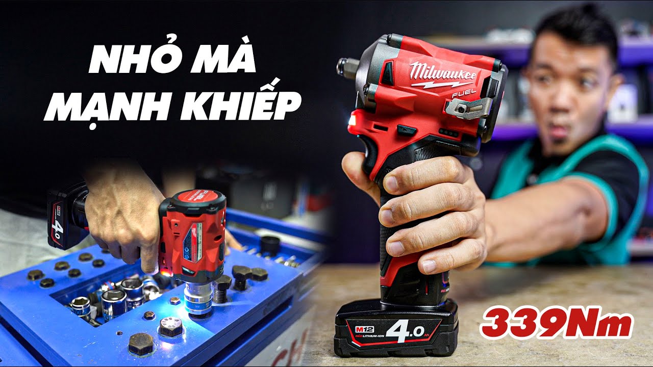 Máy Vặn Bu Lông 12V Mạnh Nhất Thế Giới - Milwaukee M12 FIWF12 | Lực tới 339Nm, 4 Cấp Lực Vặn, K Than