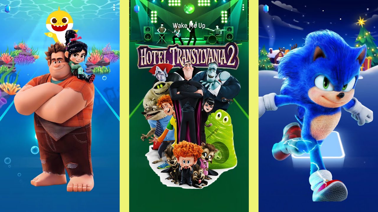 Wreck It Ralph vs Hotel Transylvania vs Super Sonic tiles hop and coffin dance music