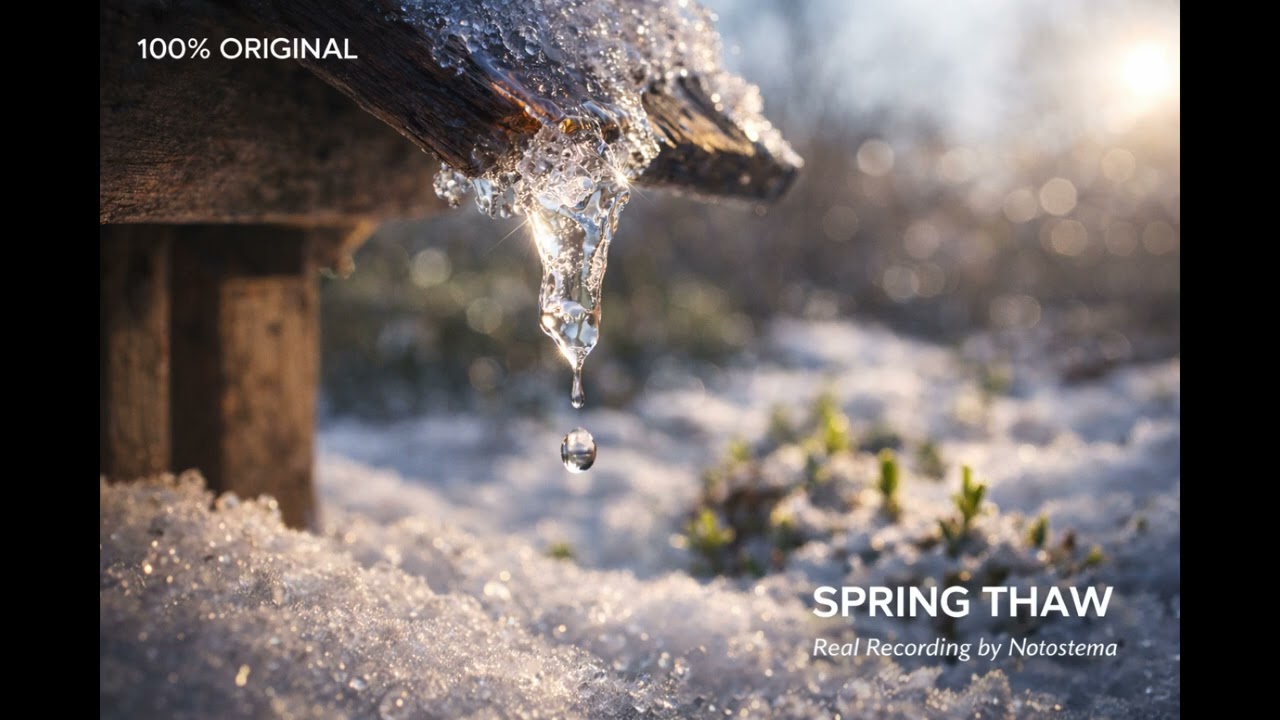 Spring is arriving at my home in Lithuania 💧 (Real Roof Dripping and Melting Snow)