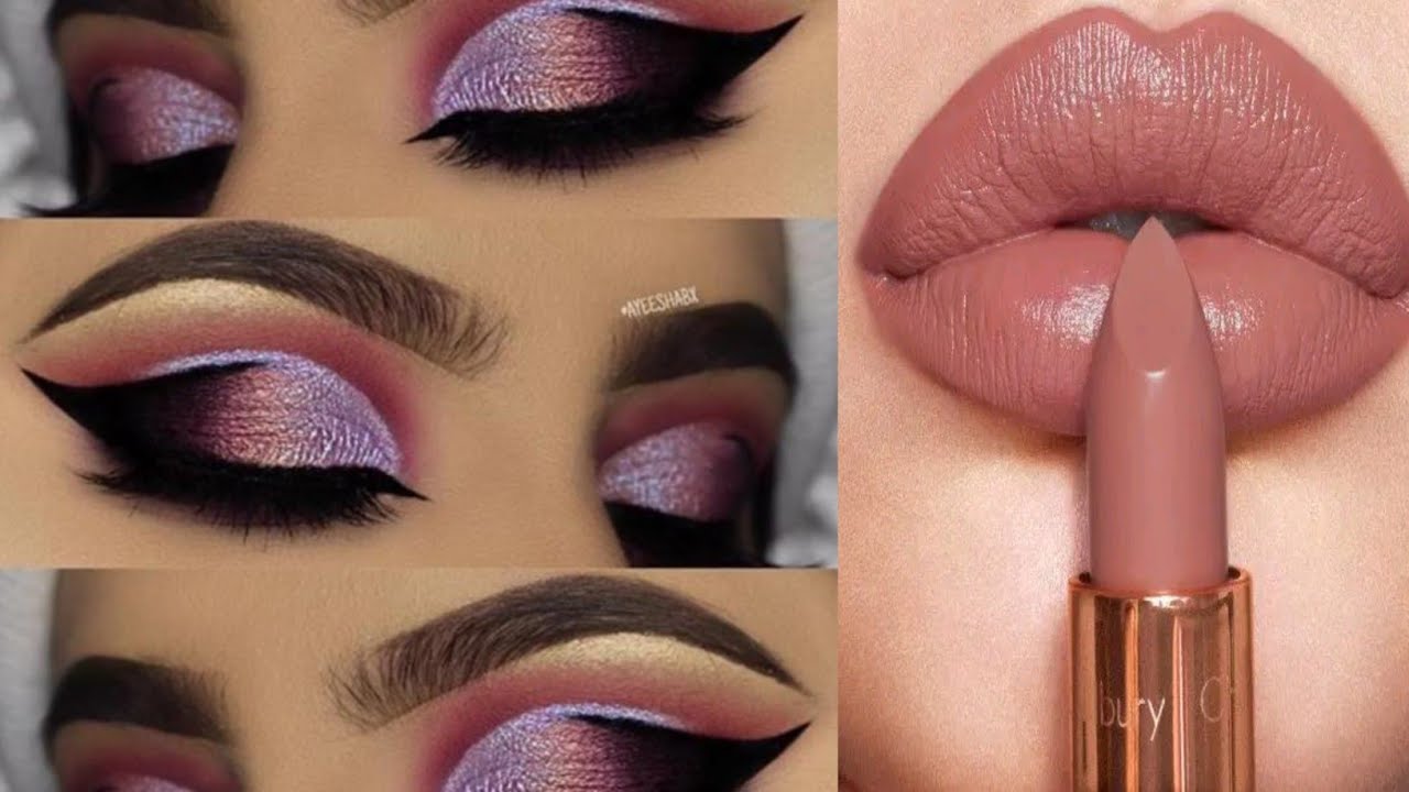 Pink & Purple Glam Cut Crease soft eyes makeup tutorial step by step full makeup tutorial 👀💄