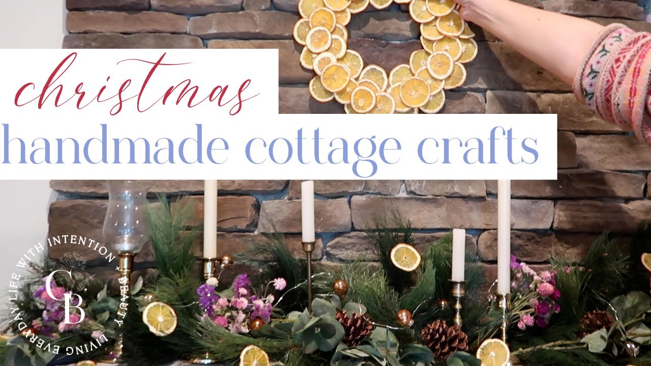 DIY Handmade Cottage Christmas// orange garland, fabric ornaments, potpourri, cocktail picks