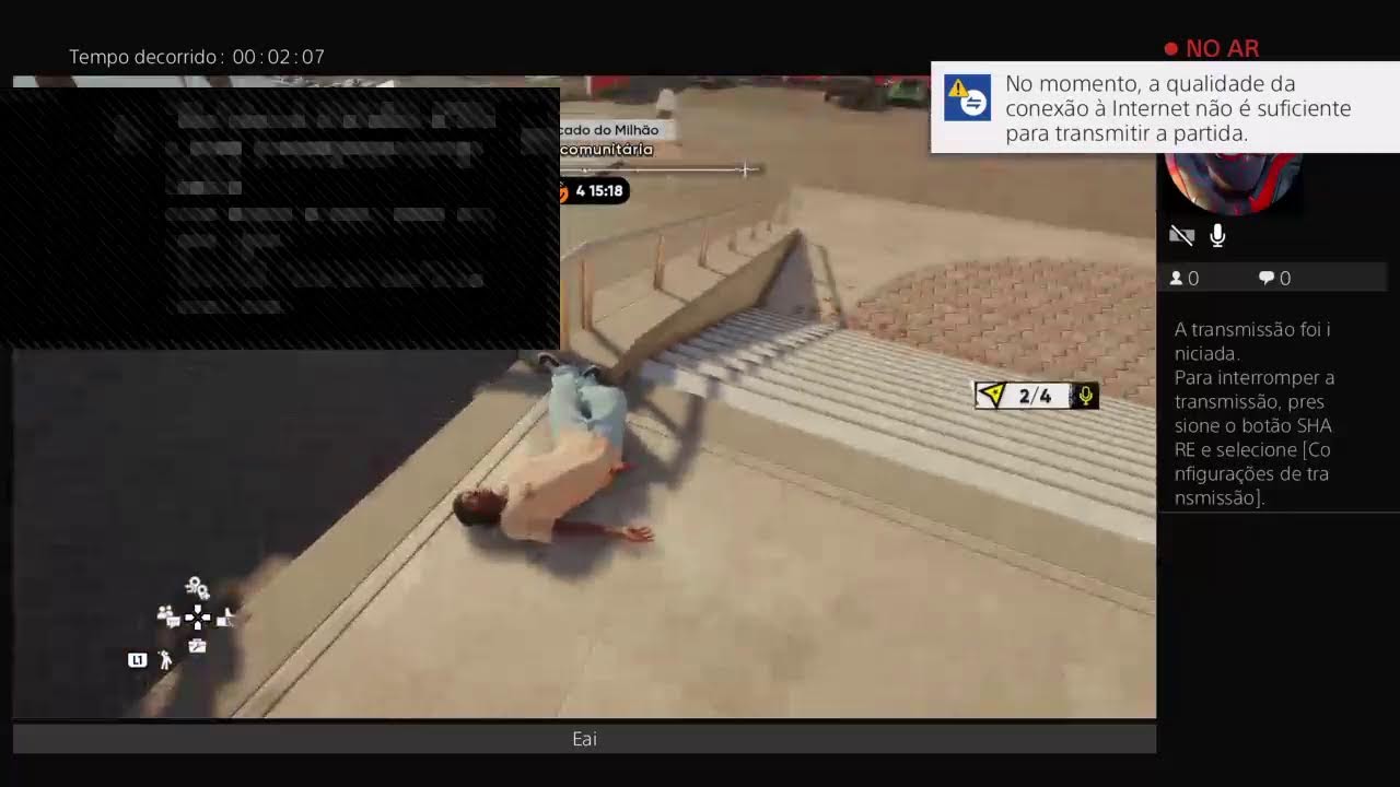 Transmissão ao vivo do PS4