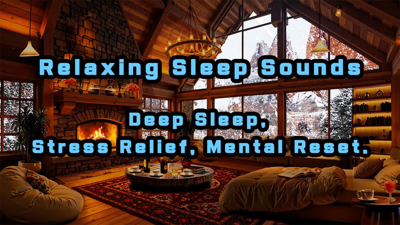 ❄️Snowy Mt. Villa Ambience | 🔥Crackling Fireplace | Deep Sleep, Stress Relief, Mental Reset.