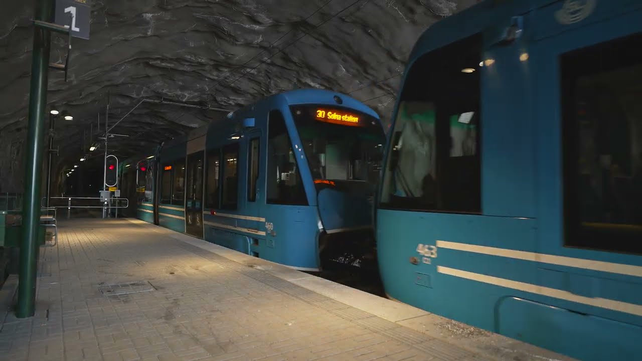 Sweden, Stockholm, tram ride from Årstadal to Sundbyberg