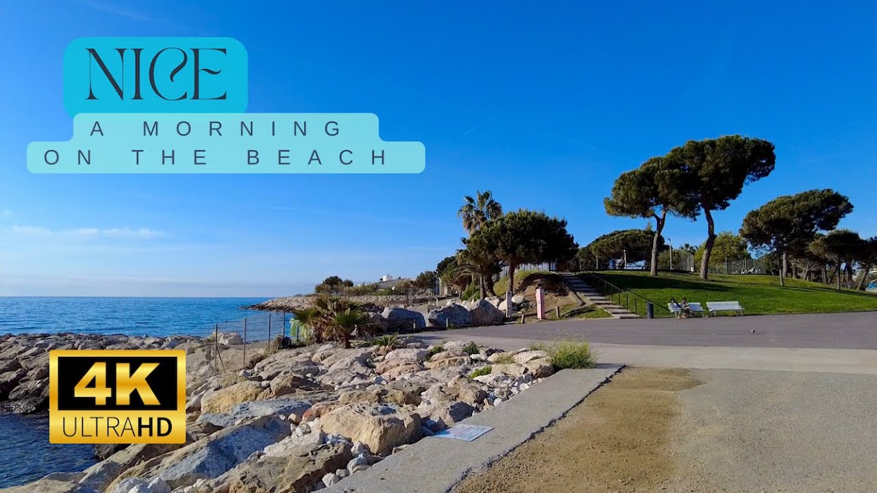 French Riviera Morning Beach Walk - Promenade&nbsp;des Anglais