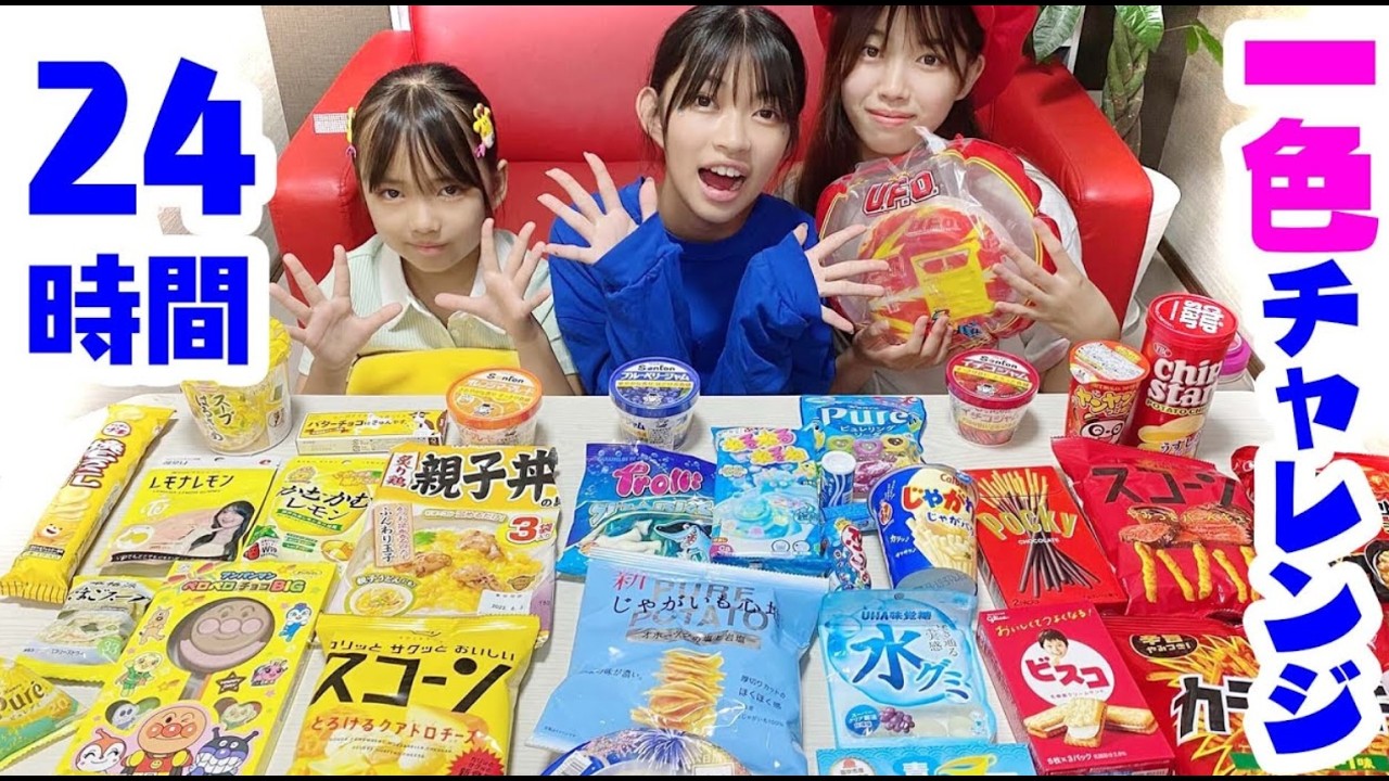 24時間ルーレットで決めた色の食べ物だけしか食べられないチャレンジ！にゃーにゃちゃんねるnya-nya channel