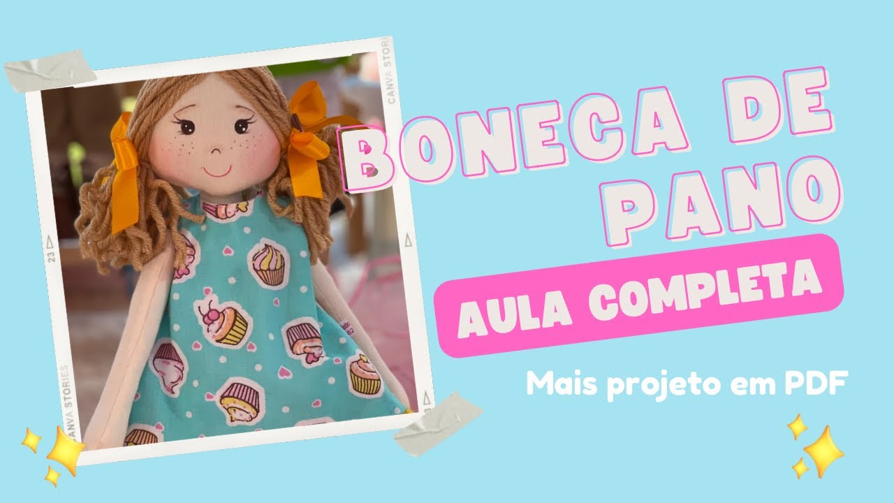 PASSO A PASSO completo de uma linda BONECA DE PANO com TÉCNICAS SIMPLES E DESCOMPLICADO