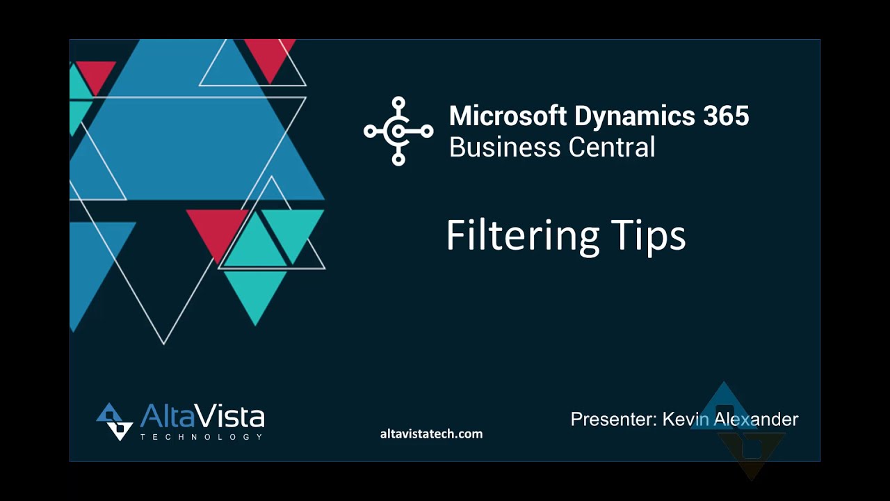 Microsoft Dynamics 365 Business Central: Filtering Tips