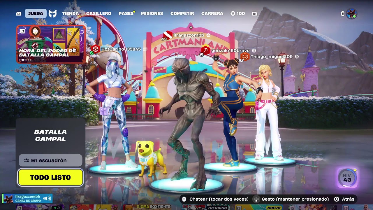FORTNITE SUBIENDO EL PASE DE MI AMIGO MUNDO JUEGOS