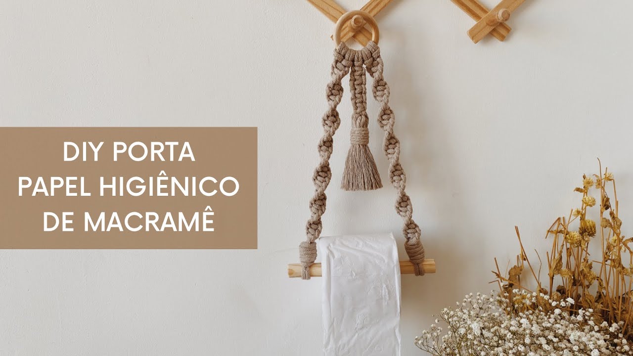 DIY- suporte de papel higiênico de macramê: passo a passo completo 🍂| #diy #macrame #artesanato