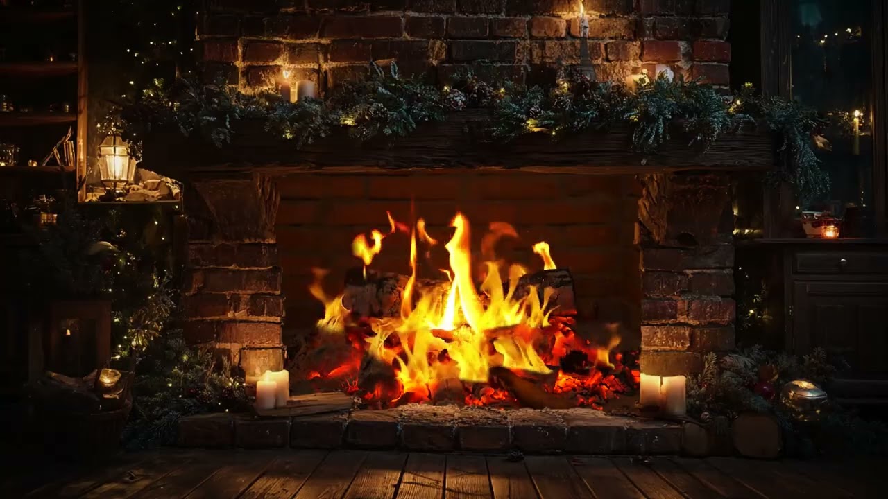 Cozy Winter Fireplace 4K 🔥 Crackling Fire Sounds for Sleep & Relaxation