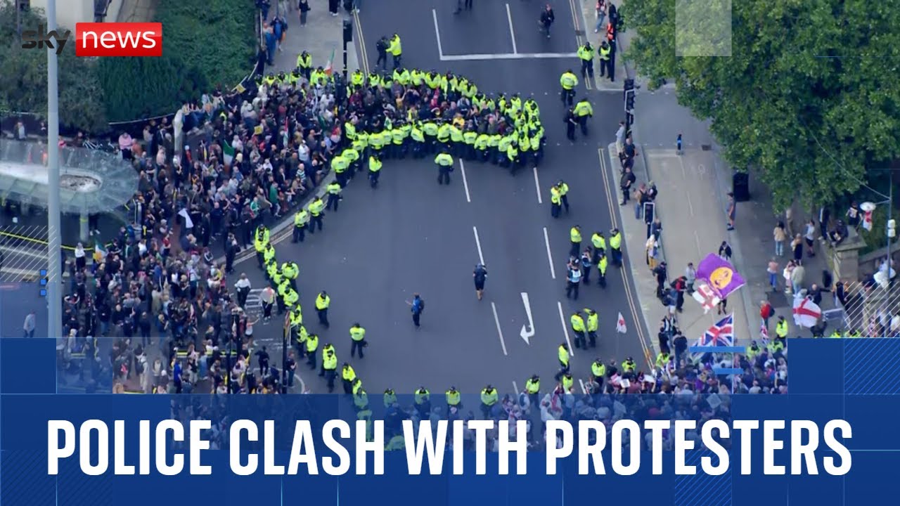 Police separate anti-immigration and anti-racism protesters across the country