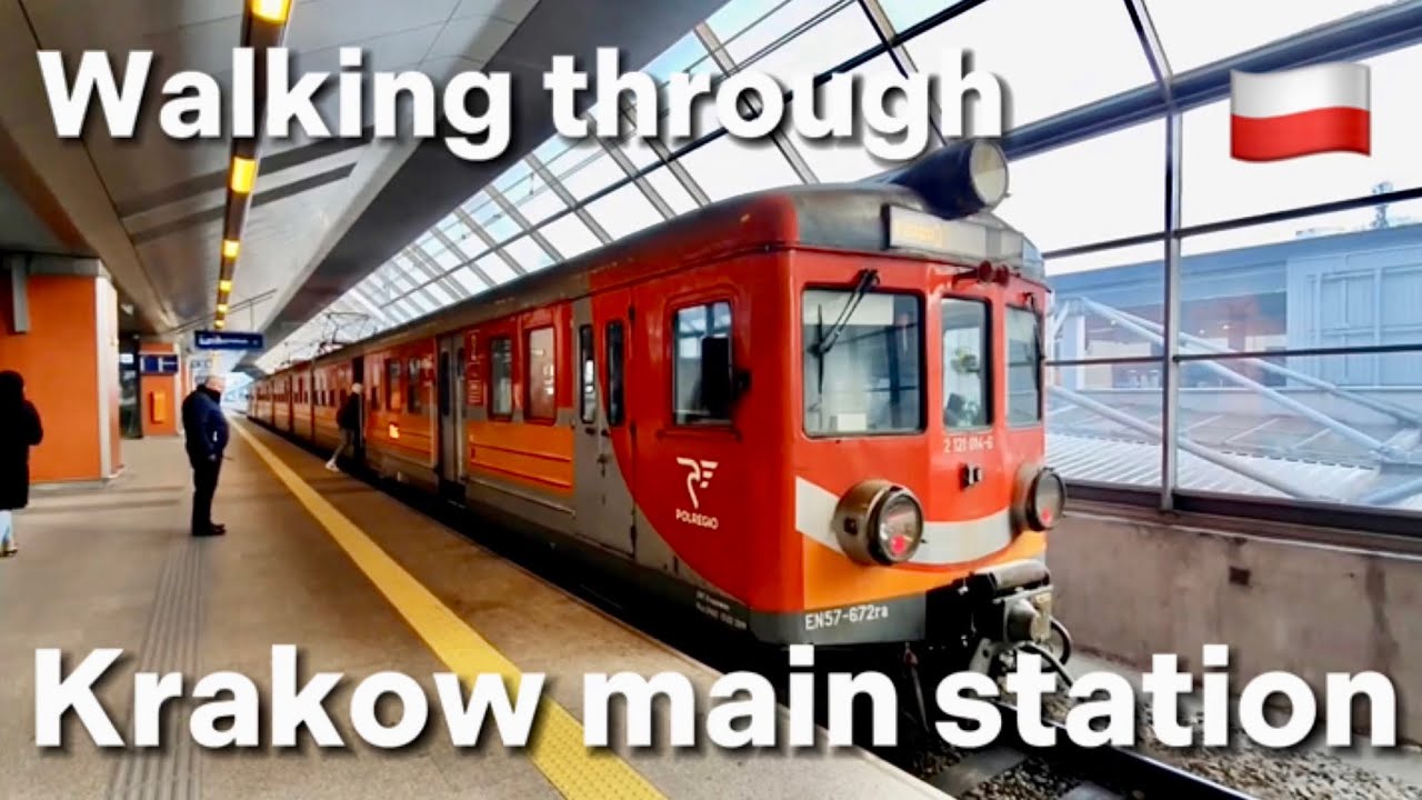 Seeing various trains when walking in Krakow main station (Dworzec Główny) | 🇵🇱 Kraków, Poland