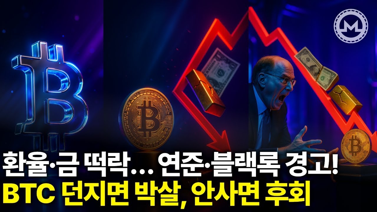 [긴급] 환율&middot;금 떡락! 연준&middot;블랙록 경고, 비트코인 전부 틀렸다