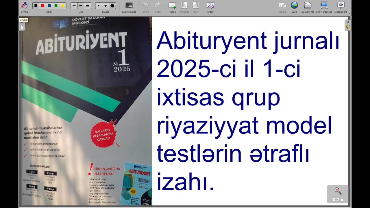 Abituriyent jurnali 2025-ci il 1-ci qrup riyaziyyat model testlər.M.Salam.
