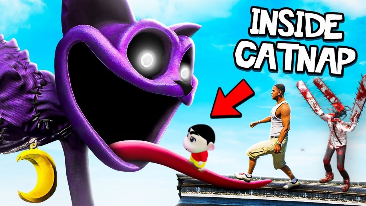GTA 5 : Catnap Attack On Franklin & Shinchan😔 | Gta 5 tamil | Gta 5 mods