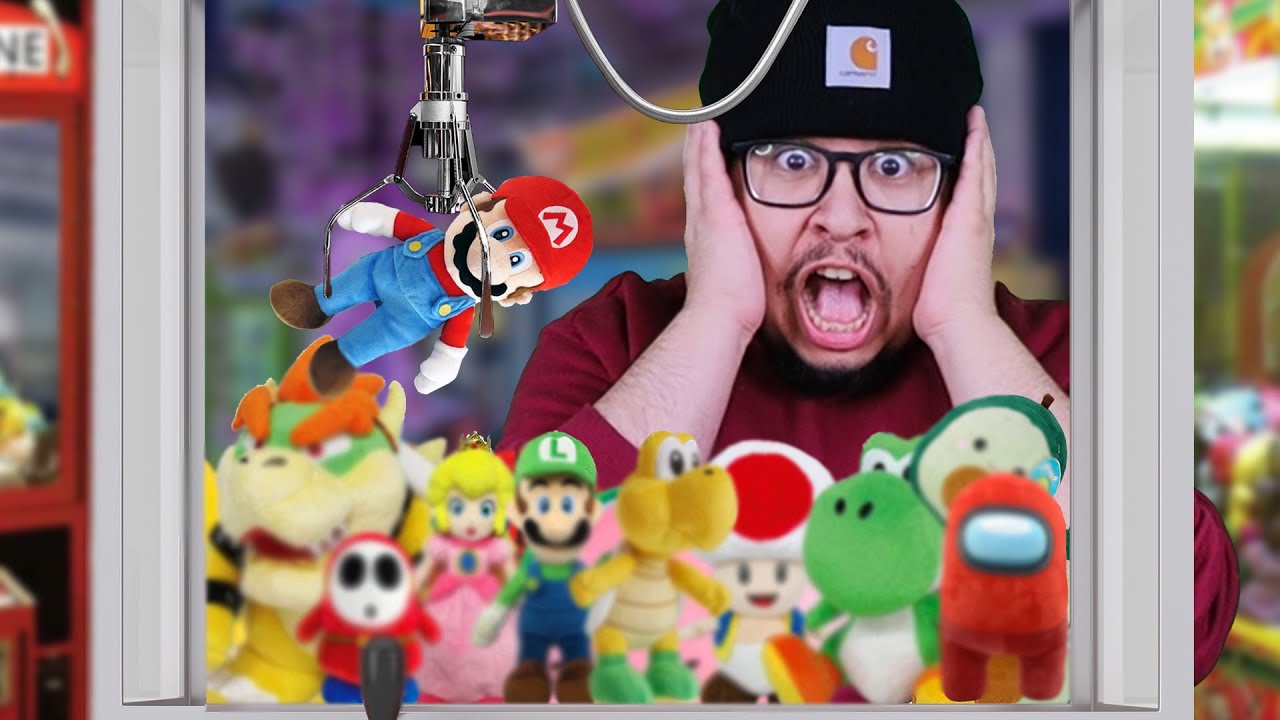 Super Mario Peluches en máquina de garras
