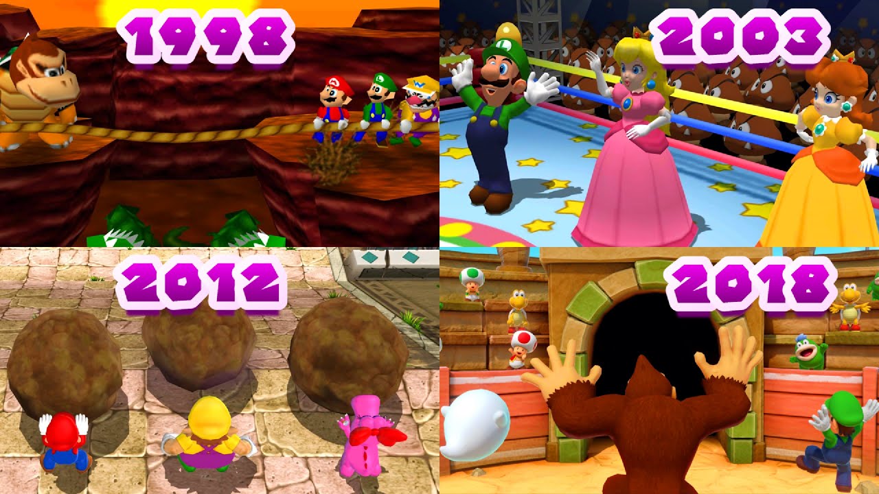 Evolution of 1-vs.-3 Minigames in Mario Party (1998-2024) [4K]