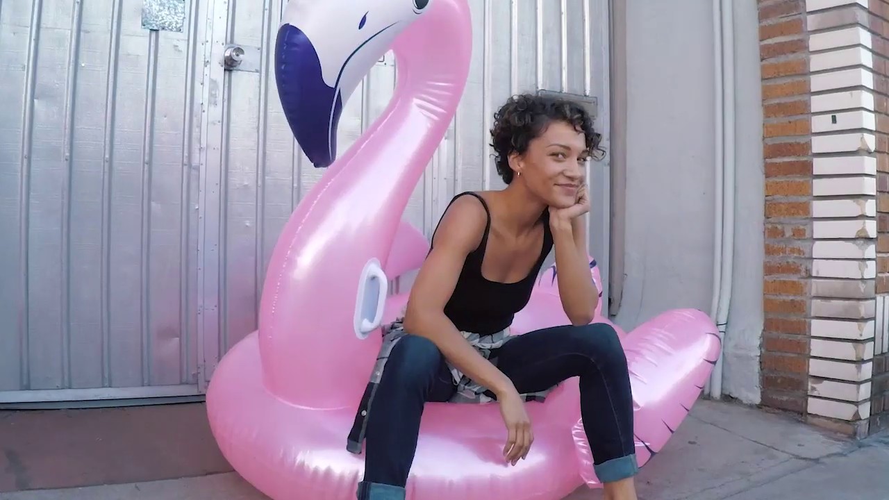 Flamant rose chevauchable Bestway