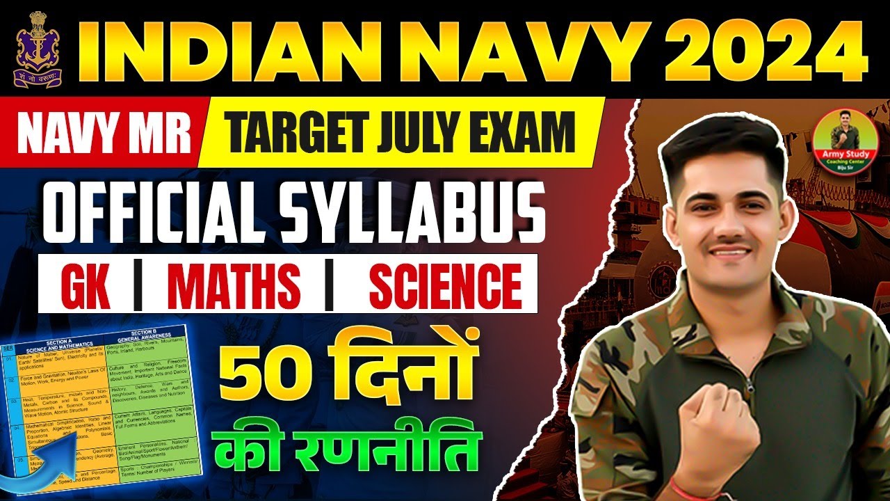 Indian Navy MR Syllabus 2024 | Navy Offical Syllabus 2024 | By Biju Sir