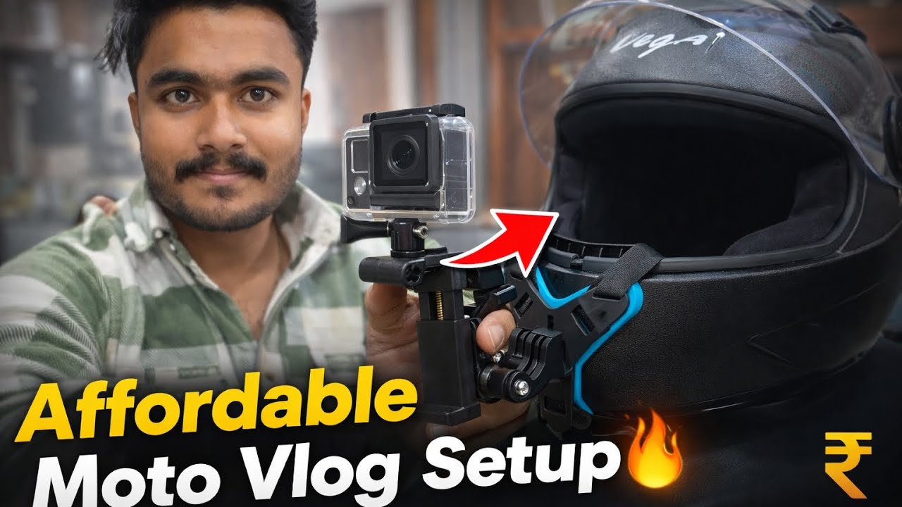 Most Affordable Phone Motovlogging Setup🏍️ || How To Mount Mobile On Helmet📱