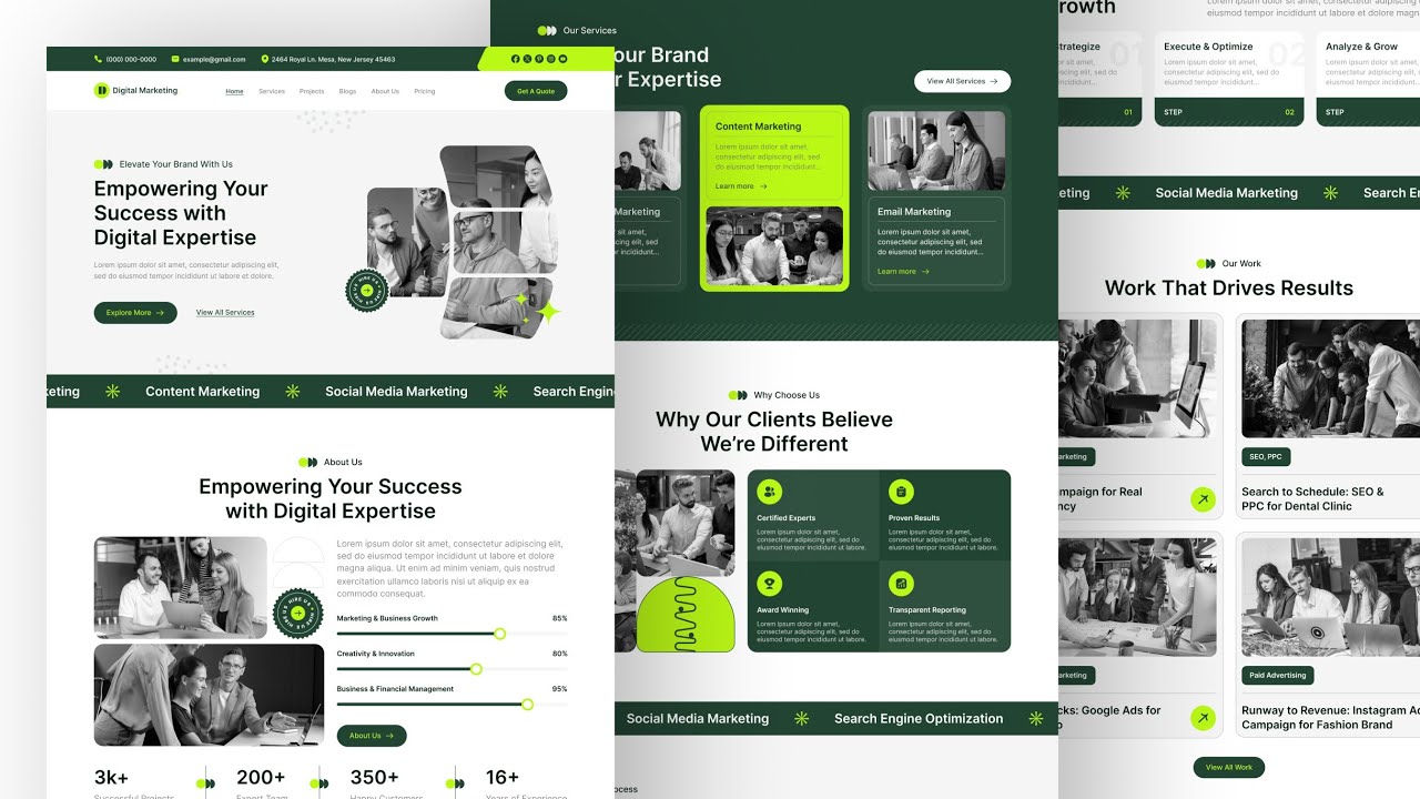 Digital Marketing Agency Website UIUX Design | Figma | Web Design | UI Design | UX Design | Figma