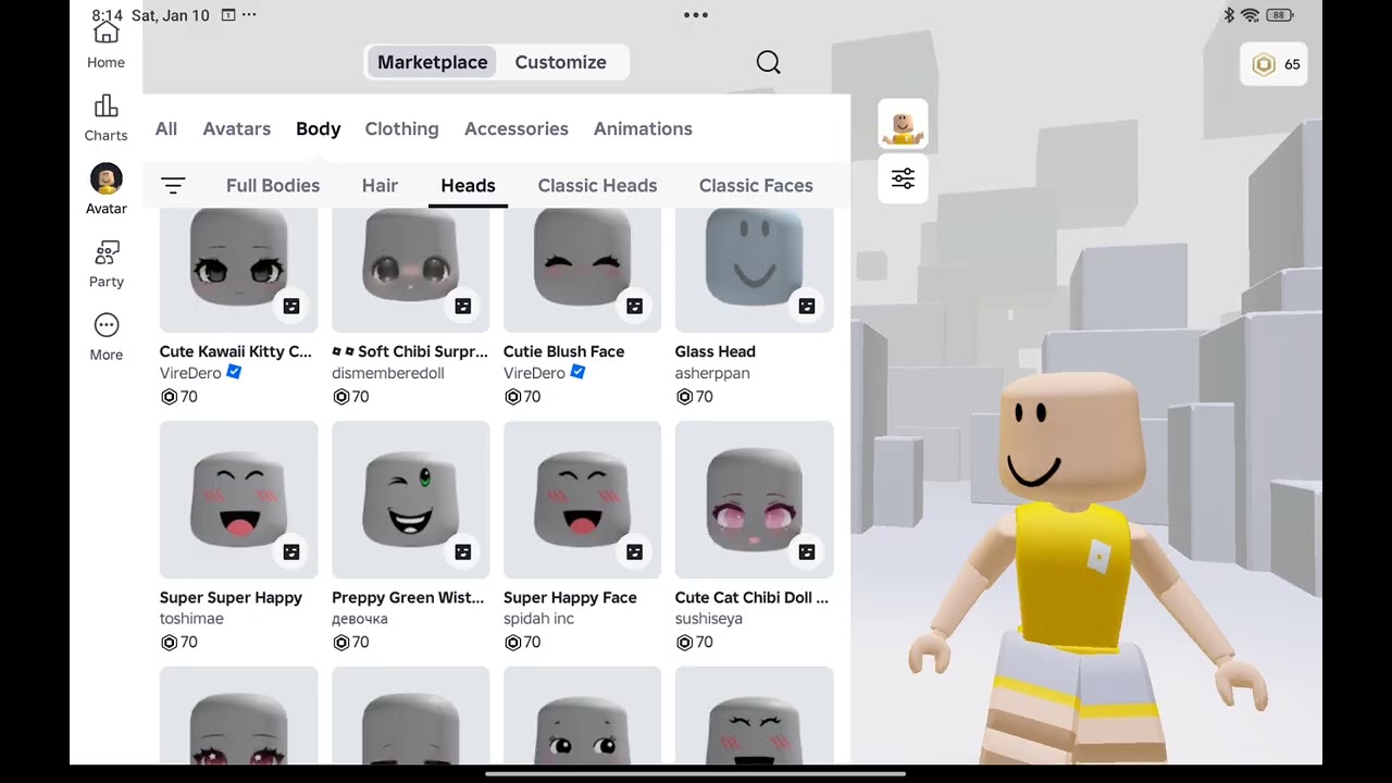 Making My Roblox Avatar with 65 robux🤩