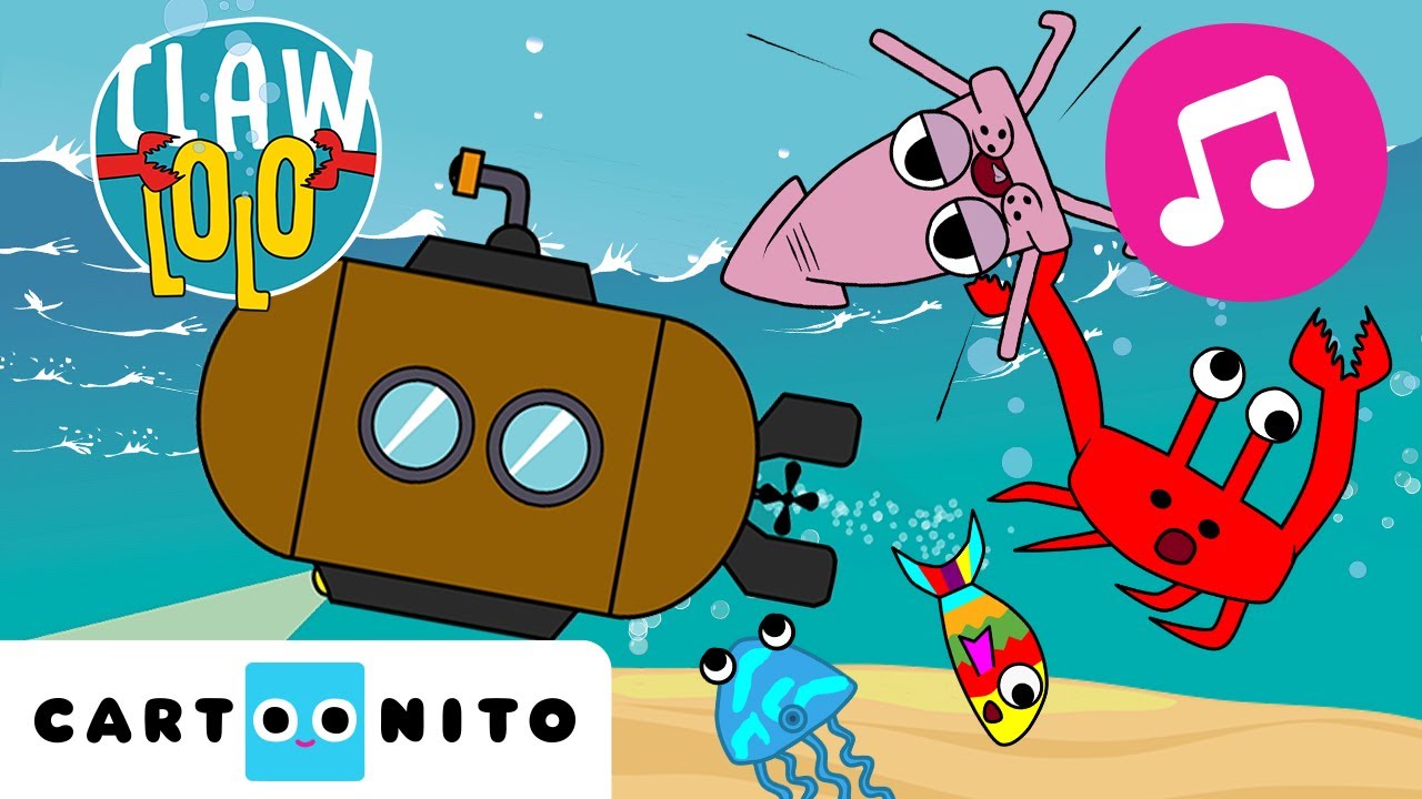 Submarine Party 🎵 Fun Dance with Sea Animals 🌊 | Songs for Kids | Clawlolo 🦀 | Cartoonito Africa