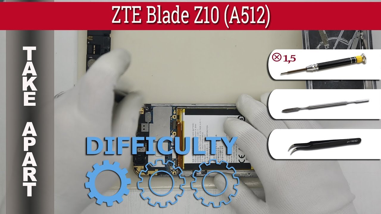 Как разобрать 📱 ZTE Blade Z10 (A512) Разборка и ремонт