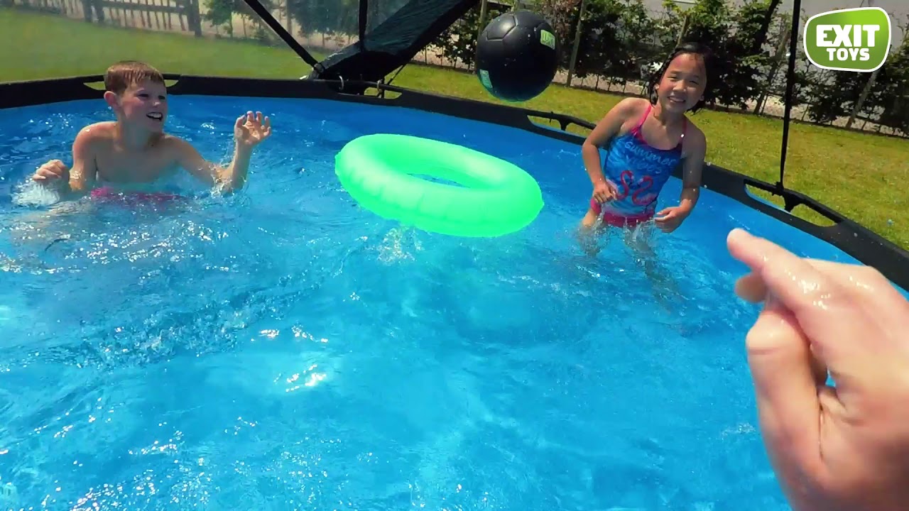 EXIT Wood frame pool ø360x76cm with dome