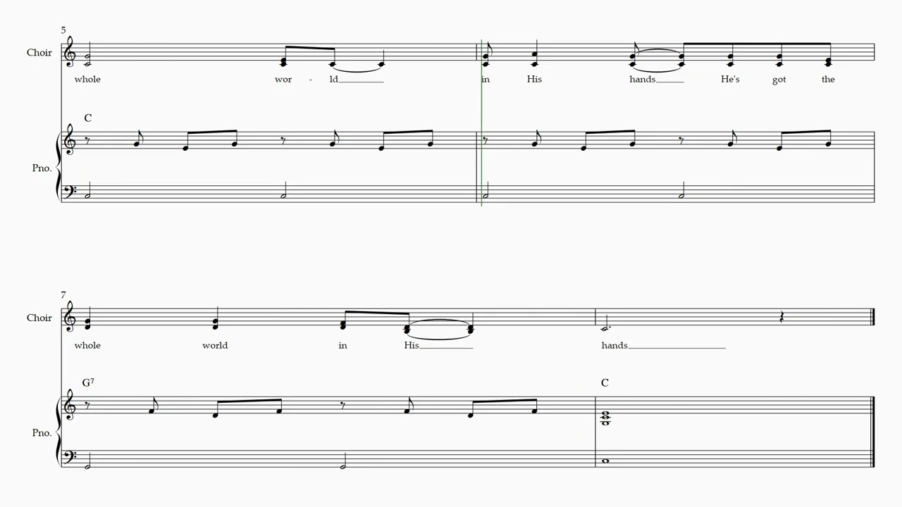 He's Got the Whole World in his Hands | 2-Part Choir Sheet Music