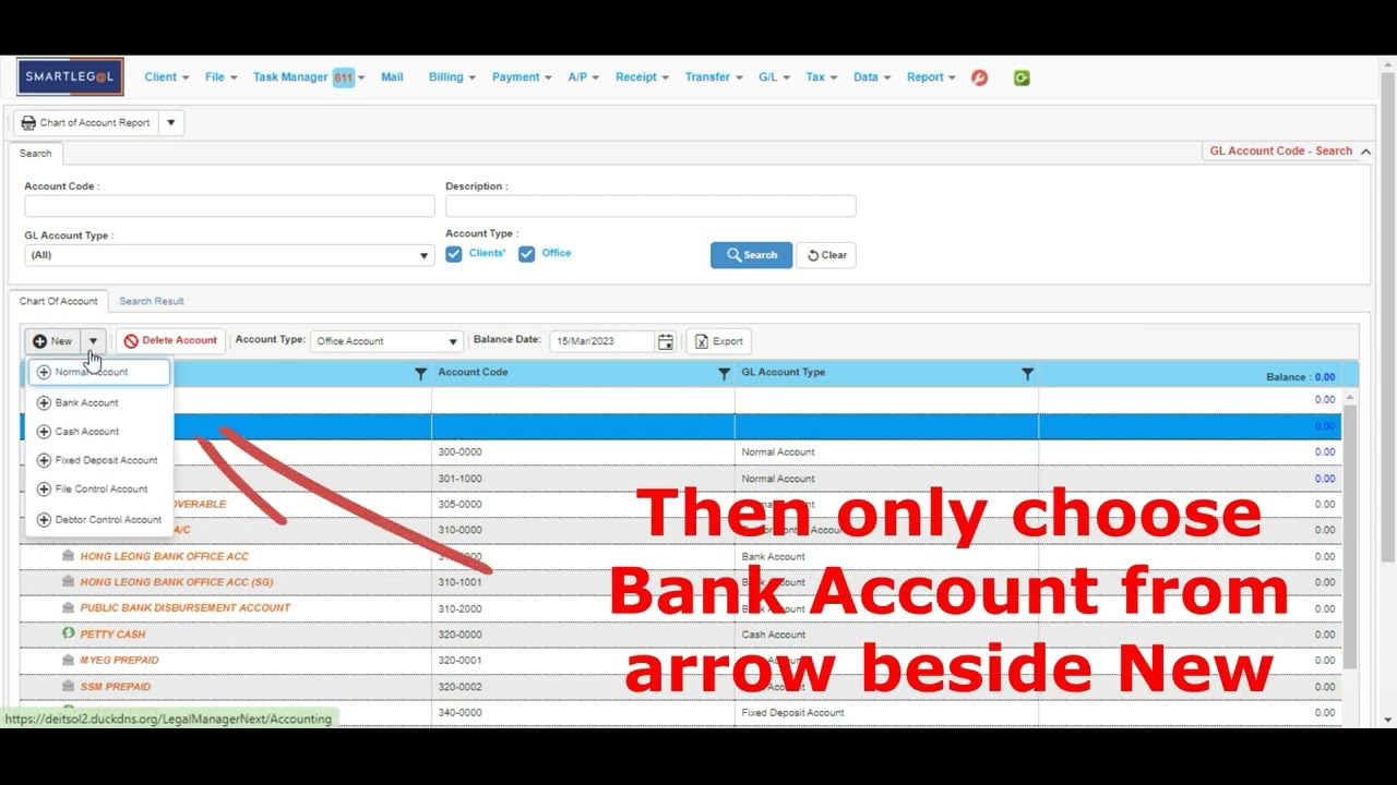Chart of Account - How To Create Office Bank Account