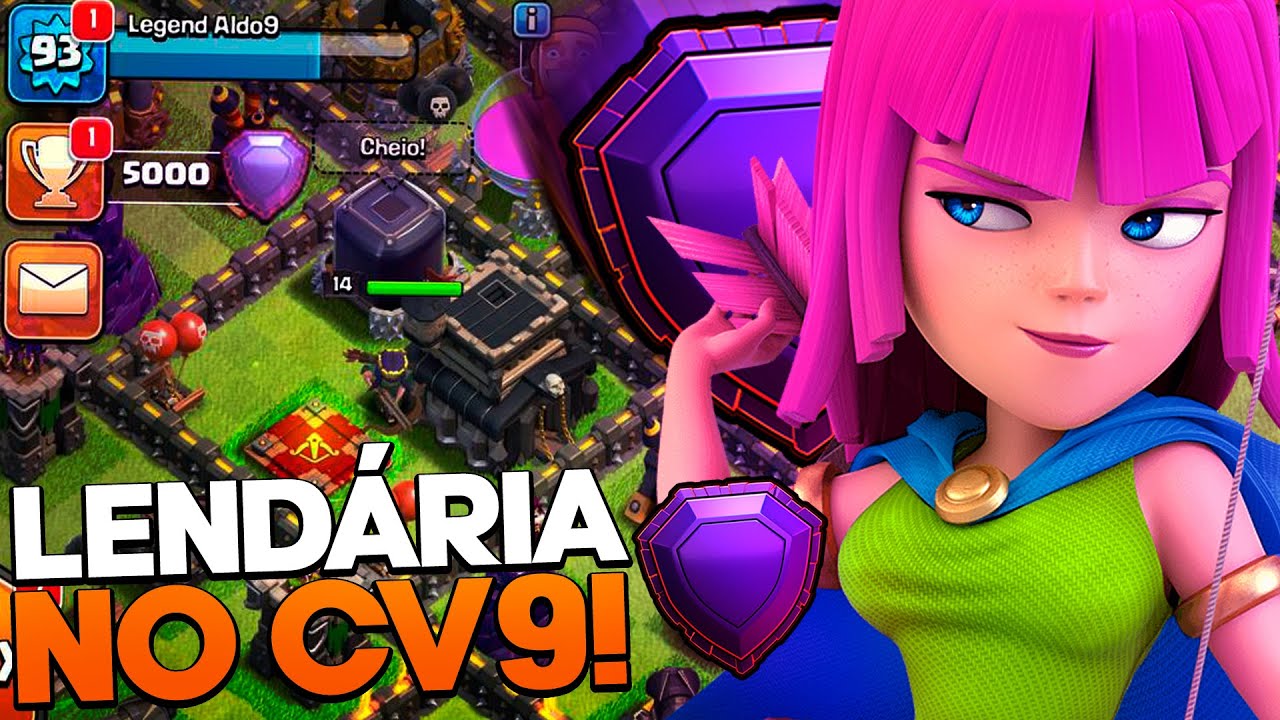PEGUEI LIGA LENDÁRIA NO CV9, ESTRATÉGIA INSANA!!! CLASH OF CLANS