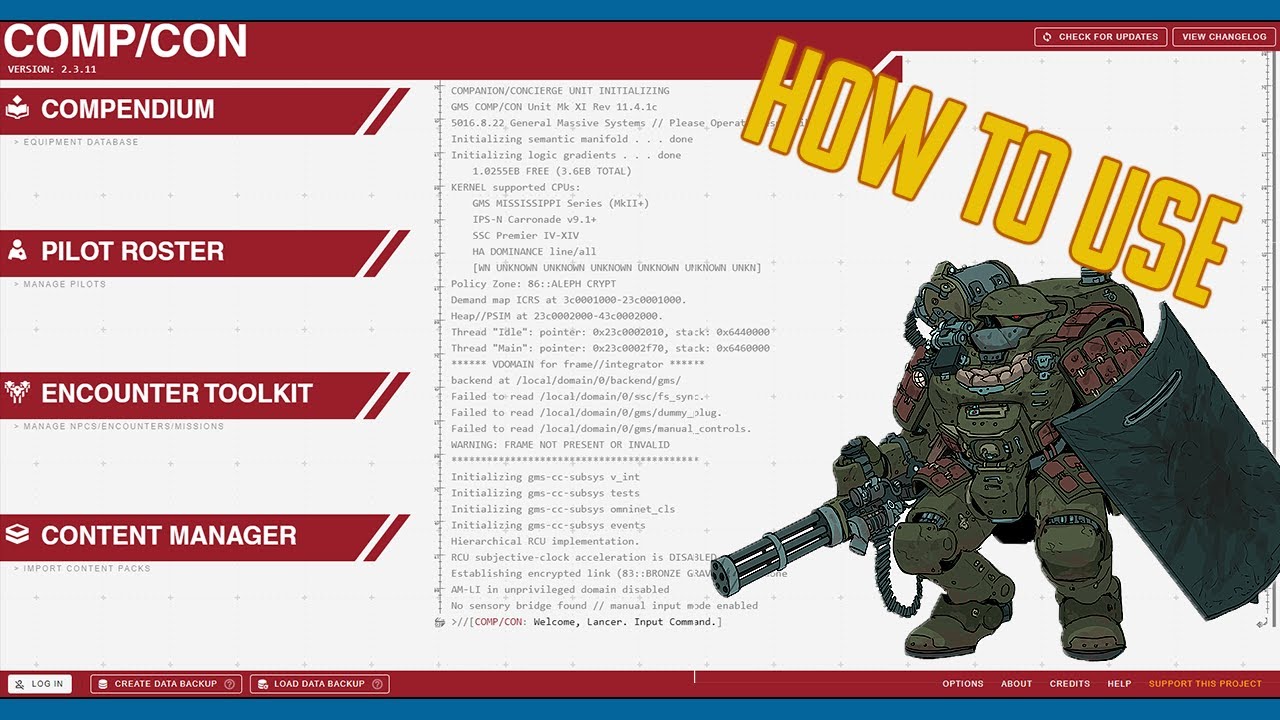 How to Use CompCon for Lancer Rpg