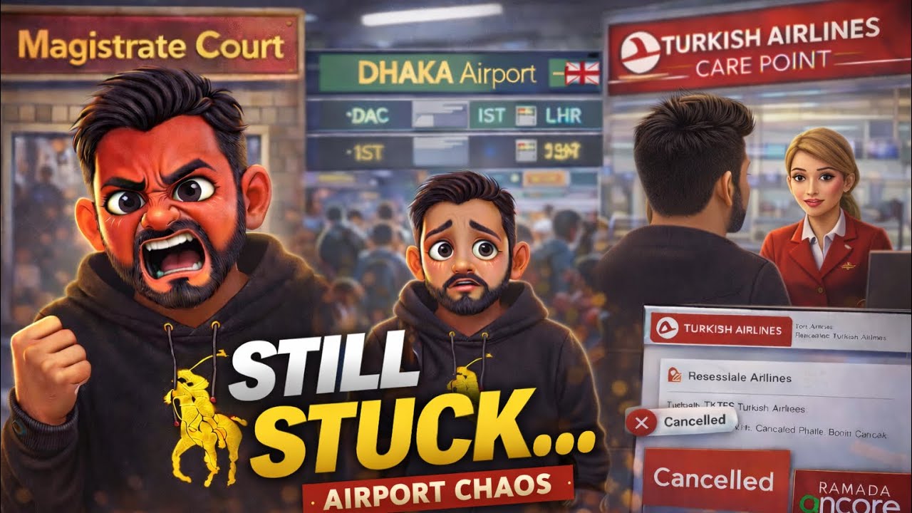 Still Stuck… Dhaka Airport Chaos Before Our Final Flight Home 🇧🇩✈️ | Return to UK (Part 2) | 0.98