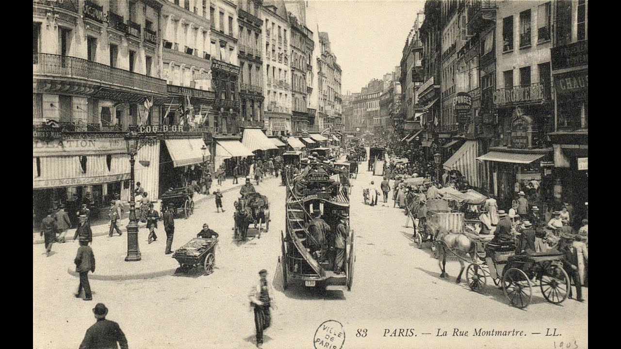 Rue Montmartre à la Belle Epoque