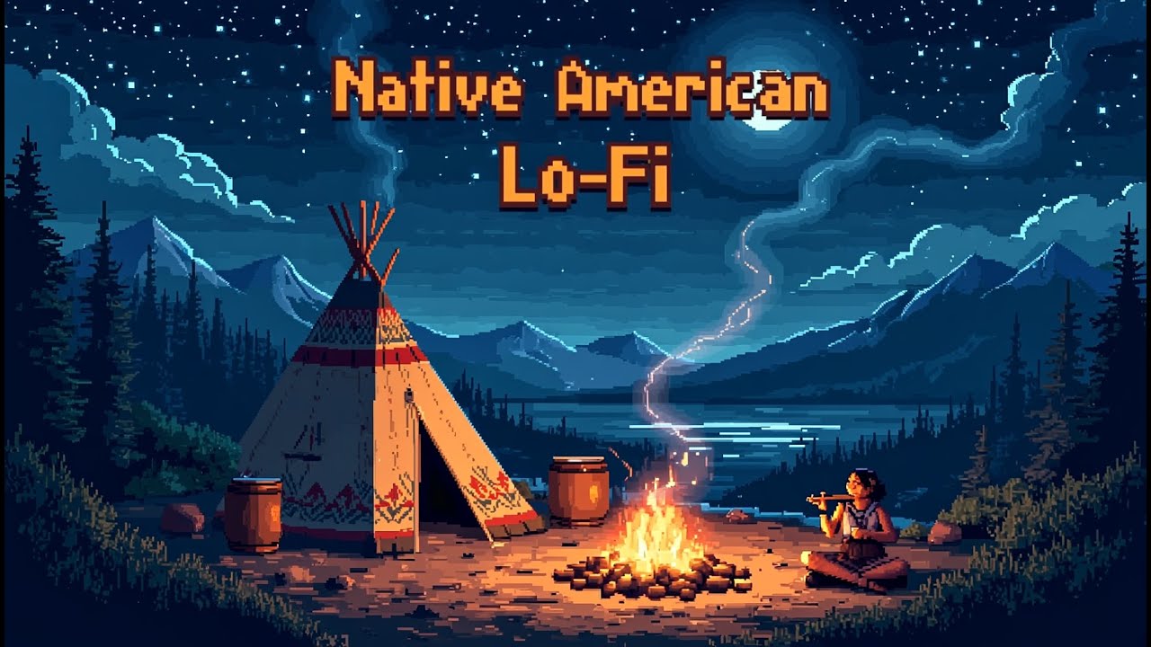 🪶 Native American Lo-Fi – Flute Echoes & Firelight Dreams 🔥🌙