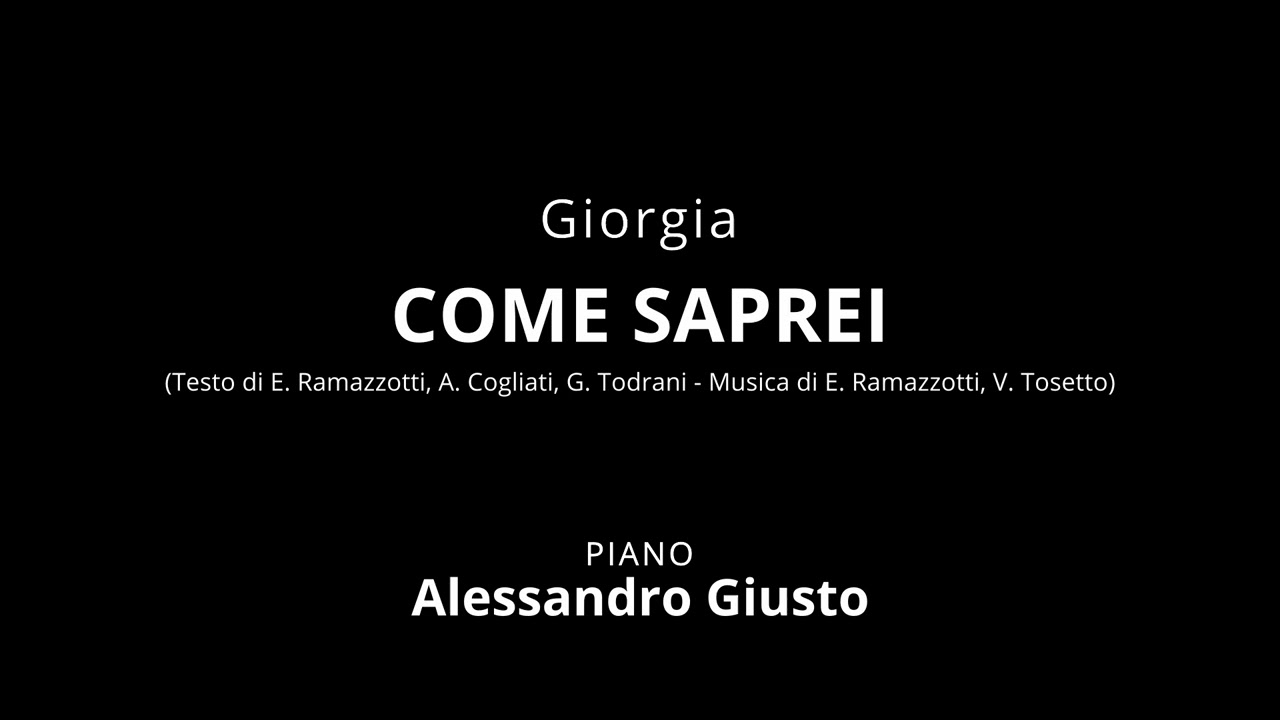 Giorgia, COME SAPREI | Piano Instrumental Karaoke