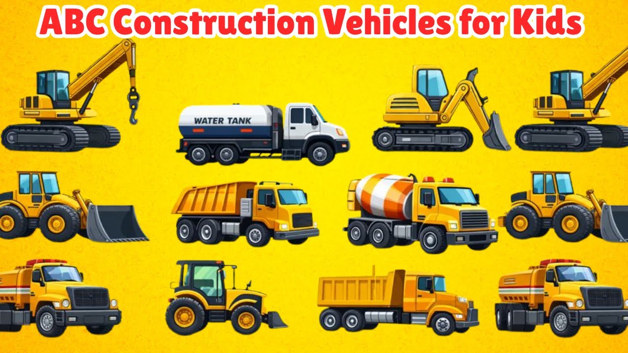 Wow! Big Construction Vehicles 🚜 | ABC Trucks for Kids Learning