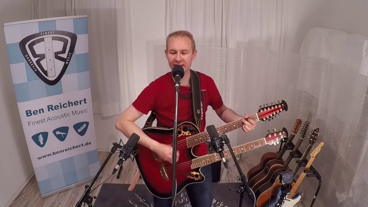 Wanted Dead Or Alive acoustic doubleneck guitar cover (live in studio)