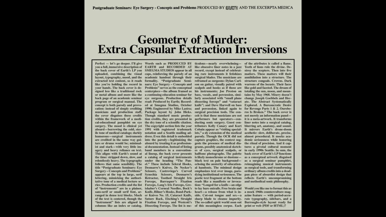 Earth x Black Noi$e &ndash; Geometry of Murder: Extra Capsular Extraction Inversions [Full Album 2026]